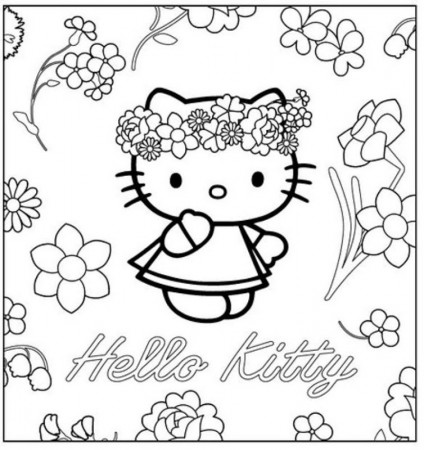 Hello Kitty hippie - free coloring pages | Coloring Pages