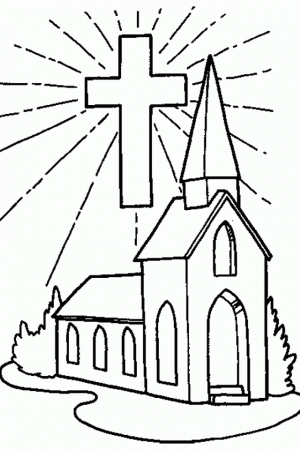 children to the church Colouring Pages