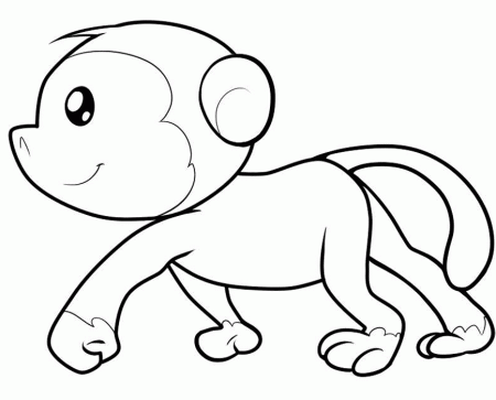 Animal Coloring Printable Monkey Clipart, Coloring Pages, Cartoon 