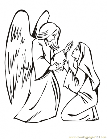 Coloring Pages 001 Angels 2 (Other > Religions) - free printable 