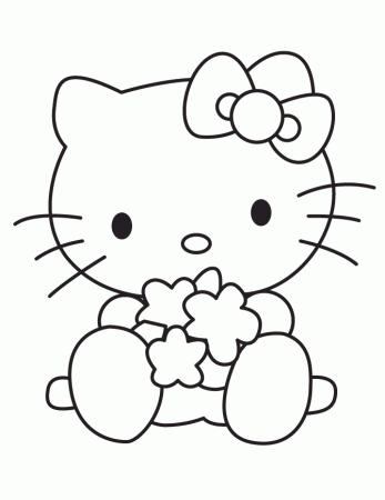 Baby Hello Kitty Playing Toys Coloring Page | HM Coloring Pages