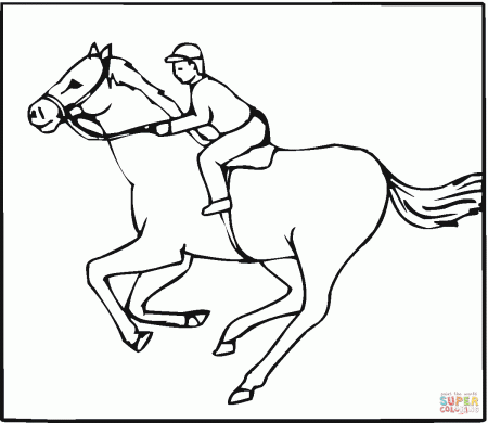 Race Horse coloring page | Free Printable Coloring Pages