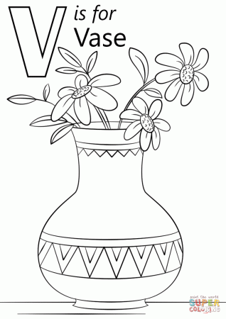 Letter V is for Vase coloring page | Free Printable Coloring Pages |  Alphabet coloring pages, Letter a coloring pages, Letter v crafts