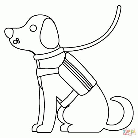 Service Dog Emoji coloring page | Free Printable Coloring Pages