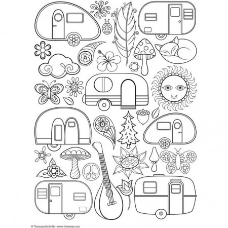 camper coloring pages - Retro Camper Coloring Pages Coloring Pages |  Camping coloring pages, Coloring books, Coloring pages