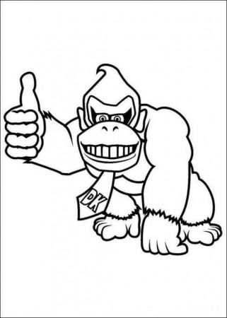 Donkey Kong Pictures To Color - Coloring Pages for Kids and for Adults