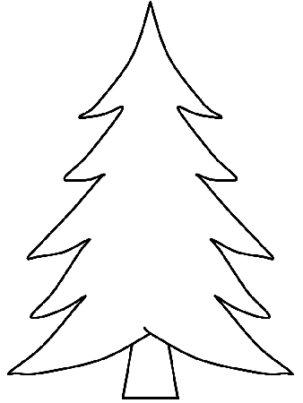 Evergreen Tree Outline - Coloring Pages for Kids and for Adults