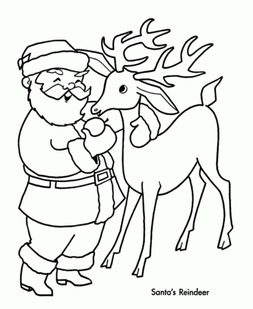 Christmas Santa And Reindeer Coloring Pages | Christmas Coloring ...