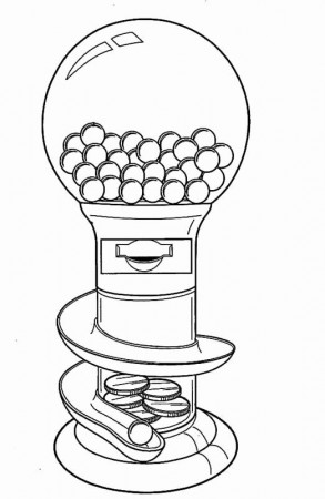 Gumball Machine Coloring Page Inspirational Bubble Gum Machine Drawing at  Getdrawings | Bubble gum machine, Gumball machine, Coloring pages
