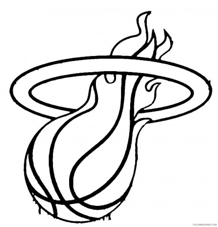 nba coloring pages miami heat logo Coloring4free - Coloring4Free.com