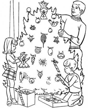 Print Decorating Christmas Tree Coloring Pages or Download ...