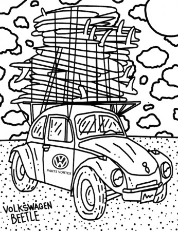 Get Your Colored Pencils! Download Our Free VW Beetle, Bus, and ...