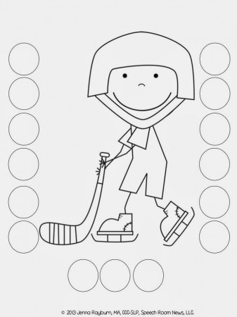 Hockey Player Do A Dot Art Coloring Page
