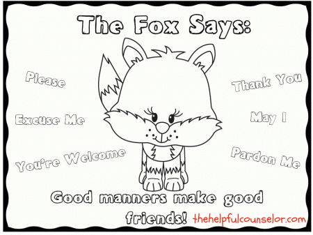 Manners Matter: What Does the Fox Say Coloring Page Freebie