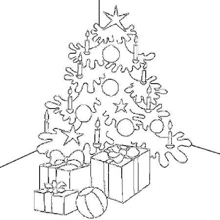 Presents And Christmas Tree Coloring Pages For Kids Printable ...