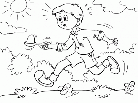 Egg and Spoon race coloring page - Coloring Pages 4 U