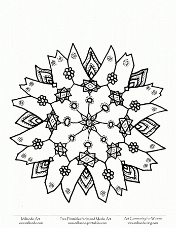 Free Coloring Page Snowflake - High Quality Coloring Pages
