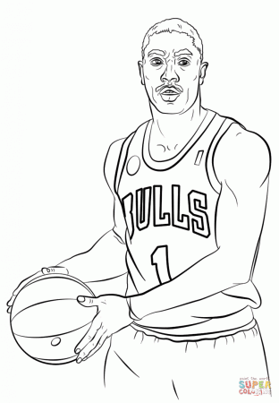 Derrick Rose coloring page | Free Printable Coloring Pages