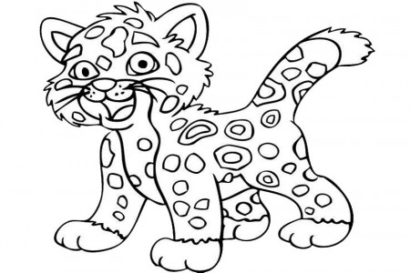 dora and baby jaguar Colouring Pages (page 2)