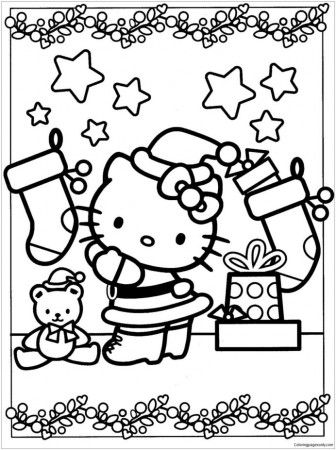Hello Kitty Decoration Christmas Coloring Free Christmas Cartoon Coloring  Pages Coloring page african crafts for kids kids memory pictures to colour  unicorns coloring in dog halloween color by number Be smart people