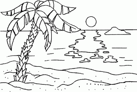 Printable Sunset Coloring Pages