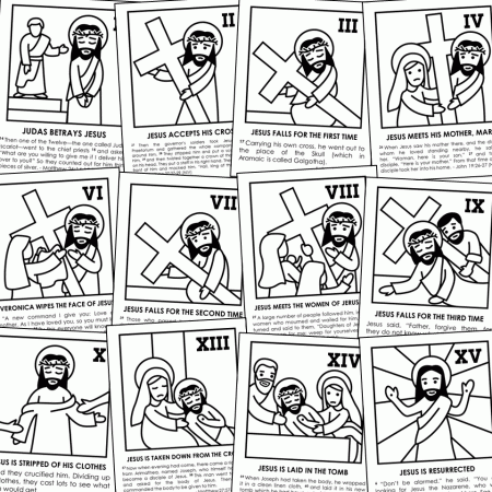 STATIONS OF THE CROSS Coloring Pages & Posters - Elle Madison Education