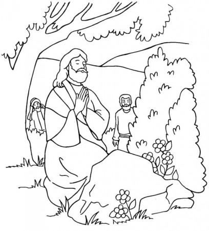 Jesus Praying Coloring Page - Free Printable Coloring Pages for Kids