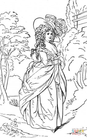 Duchess In The Garden coloring page | Free Printable Coloring Pages