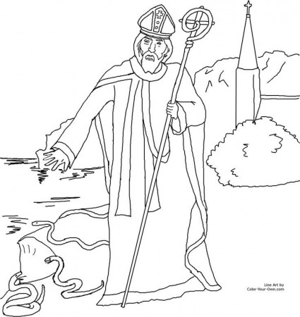 Saint Patrick - Coloring Pages for Kids and for Adults