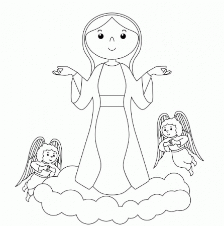 Coloring Page Of Mary - Coloring Pages for Kids and for Adults