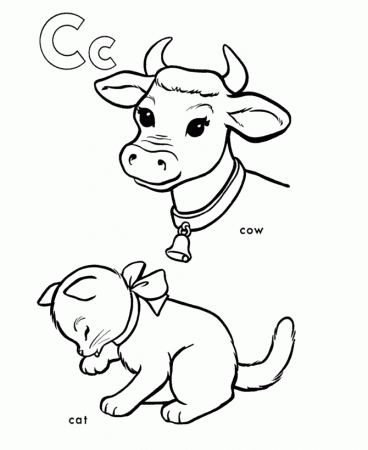 c is for cow Colouring Pages