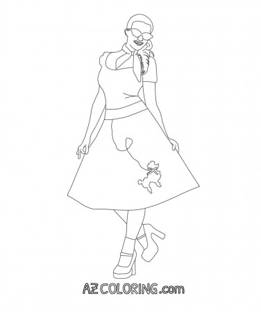 Poodle Skirt Coloring Page