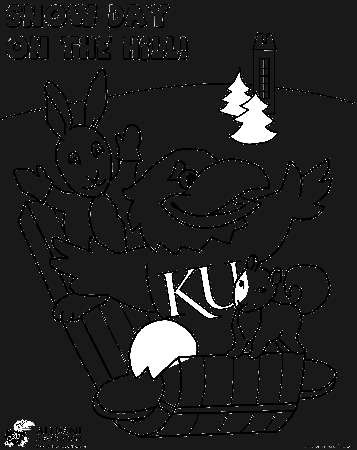 Snow Day on the Hill - KU coloring page