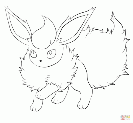 Flareon coloring page | Free Printable Coloring Pages
