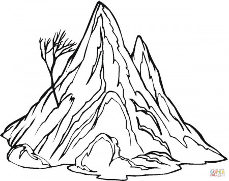 Mountain Coloring Page - Coloring Pages for Kids and for Adults