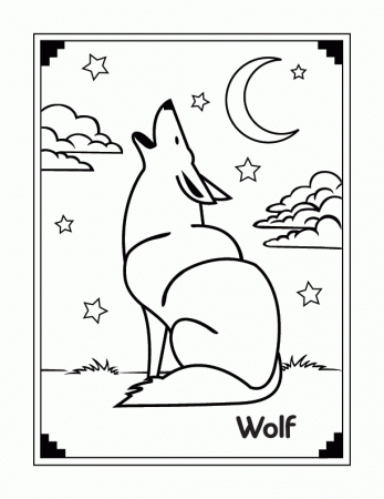simple wolf coloring pages for kids | Great Coloring Pages