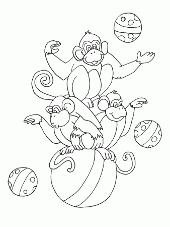 Monkey Carnival Coloring Pages Free : New Coloring Pages