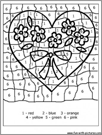 color by numbers valentine heart | Kindergarten