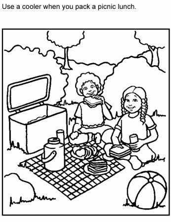 Coloring Page: Picnics - Partnership for Food Safety Education