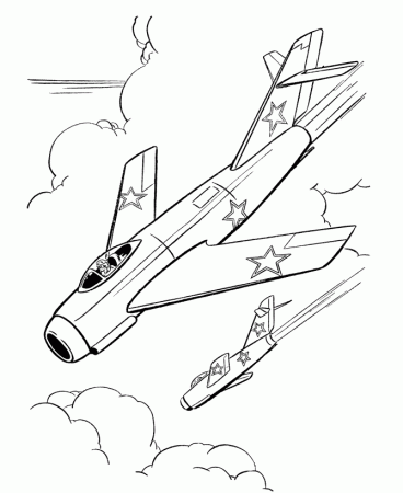 Fighter Aircraft Drawings amd Coloring Sheets - Mig-17 Fresco