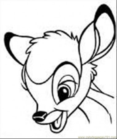 face Coloring Pages Bambi Walt Disney | HelloColoring.com 