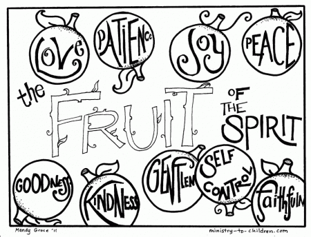 Printable Sunday School Coloring Pages Fruit Of The Spirit 254103 