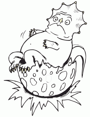 Baby Hatching Dinosaur Coloring Page | HM Coloring Pages