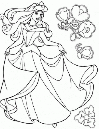 Colouring Pages Disney Princess Aurora Printable Free For Little 