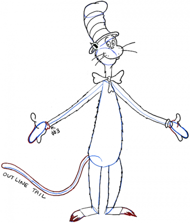 How to Draw The Cat in the Hat in Easy Step by Step Drawing 