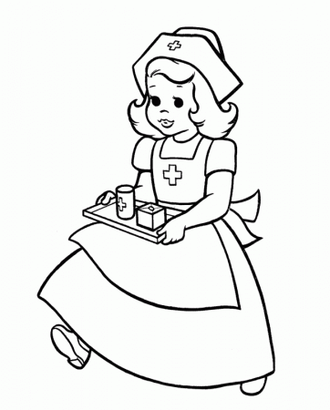 Nurse Coloring Sheet - Doctor Day Coloring Pages : iKids Coloring 