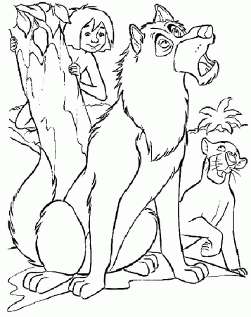 King Loui And Mowglie Having Fun Together Jungle Book Coloring 
