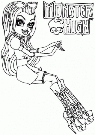 Printable Free Cartoon Monster High Frankie Stein Coloring Pages 
