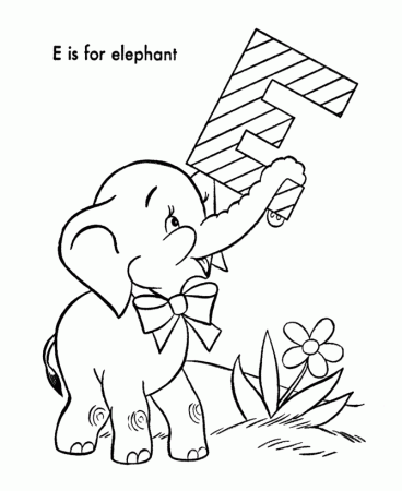 ABC Alphabet Coloring Sheets - ABC Elephant - Animal coloring page ...