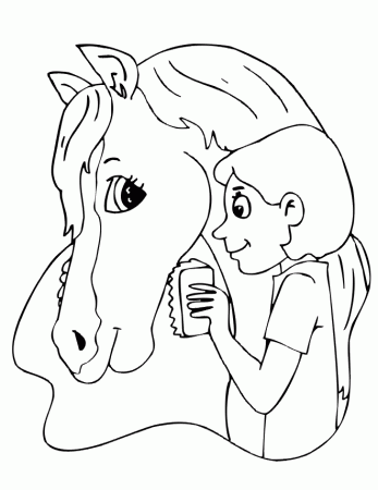 Horse and Child Coloring Pages Free : New Coloring Pages